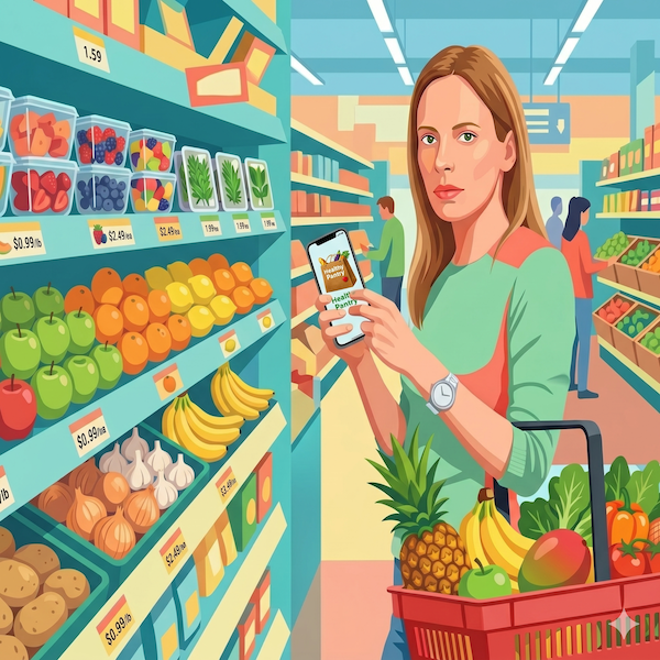 Healthy Pantry scanning produce